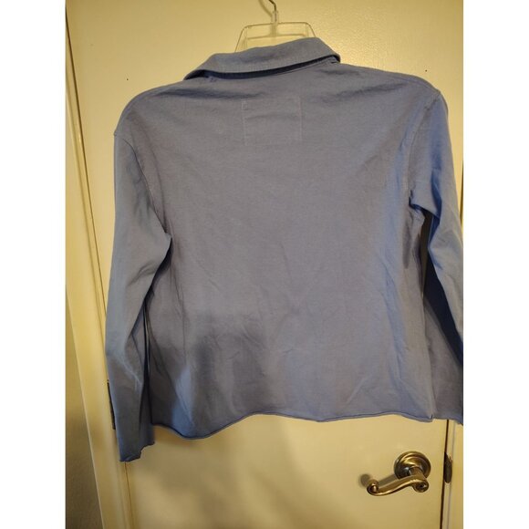 Frank & Eileen Tee Lab Medium Periwinkle Medium Collard Shirt V-Neck Casual - Picture 2 of 3